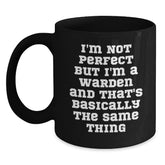 Warden Gifts, Funny Quote, Black Coffee Mug, Graduation Unique Gifts from Friends, Warden Graduation Mug - Main